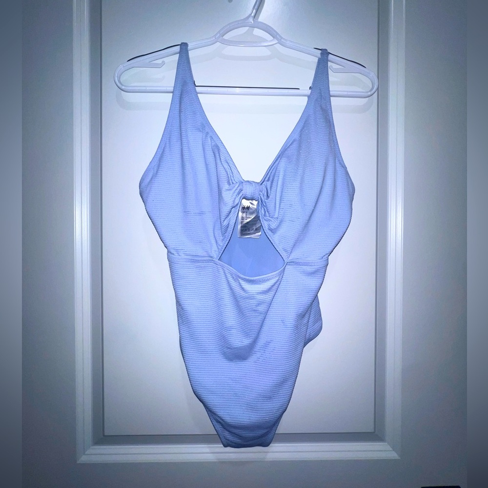 H&M blue one piece bathing suit